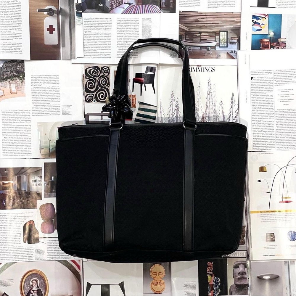 COACH Signature 2008 large black monogram canvas & leather tote bag